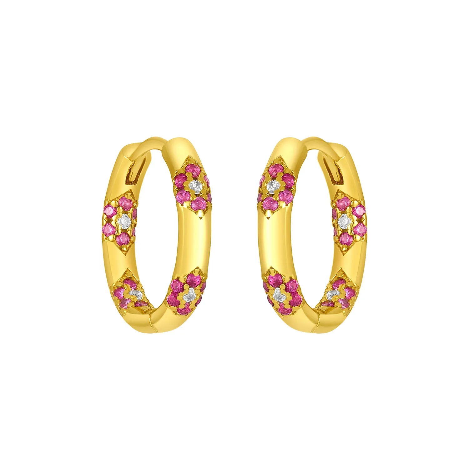 FUCHSIA DELIA HUGGIES GOLD sold by FYB JEWELRY