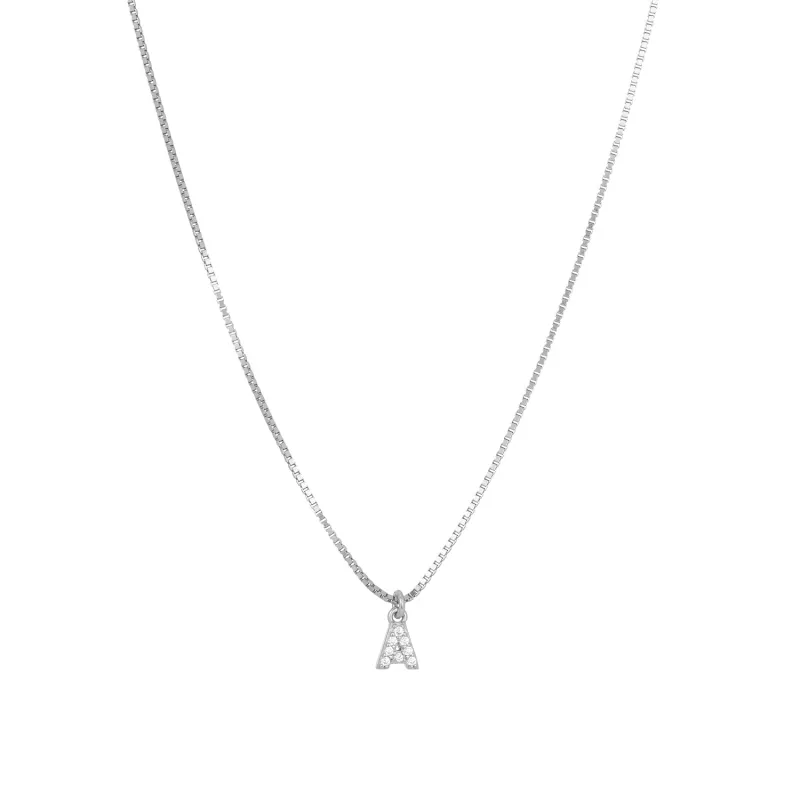 PETITE INITIAL NECKLACE SILVER sold by FYB JEWELRY