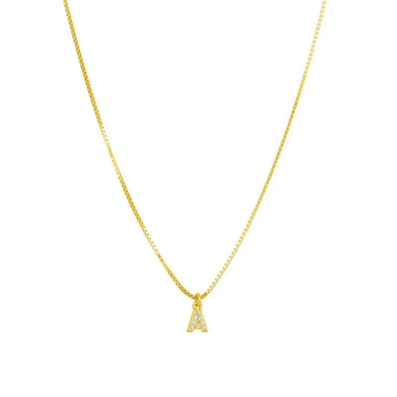 PETITE INITIAL NECKLACE GOLD sold by FYB JEWELRY
