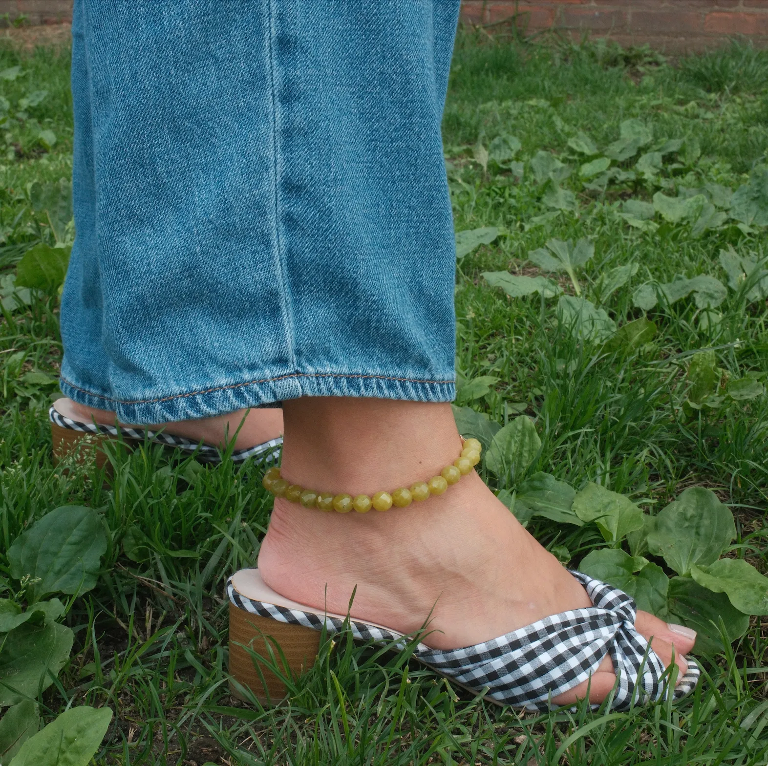 PALOMA ANKLET OLIVE JADE sold by FYB JEWELRY