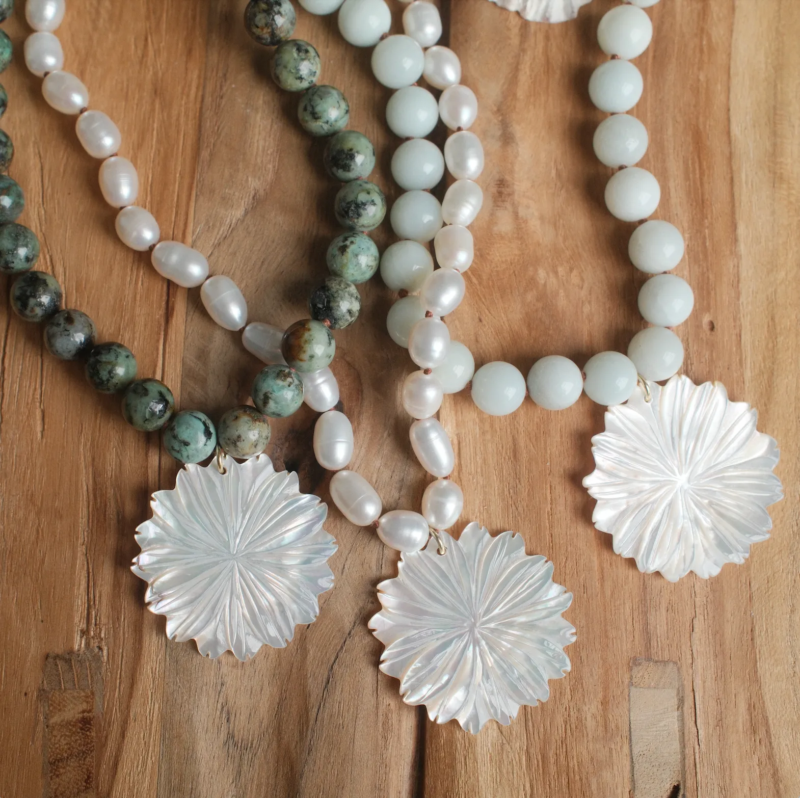 MARTHA FLOWER NECKLACE AMAZONITE sold by FYB JEWELRY product image thumbnail 2