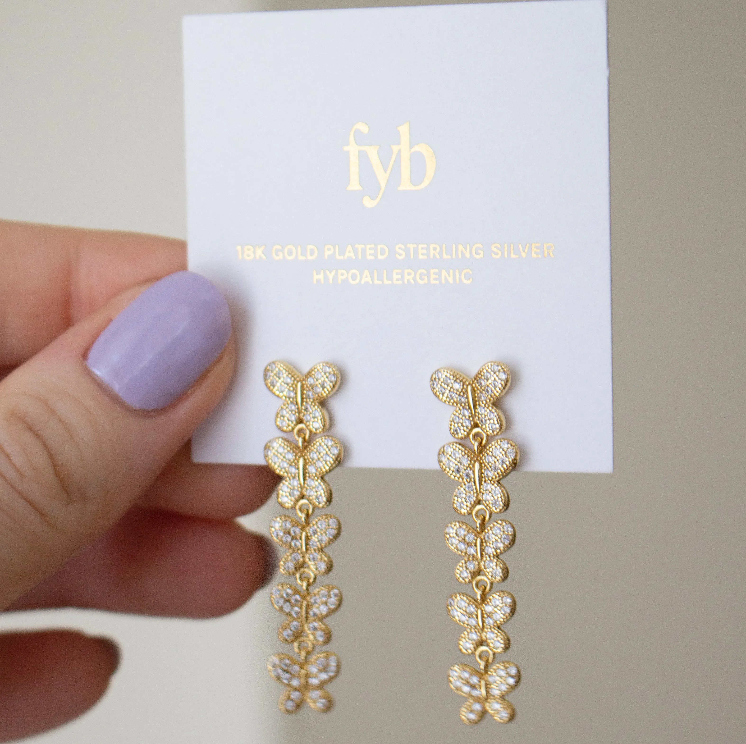 BUTTERFLY GARDEN EARRINGS GOLD sold by FYB JEWELRY product image thumbnail 4