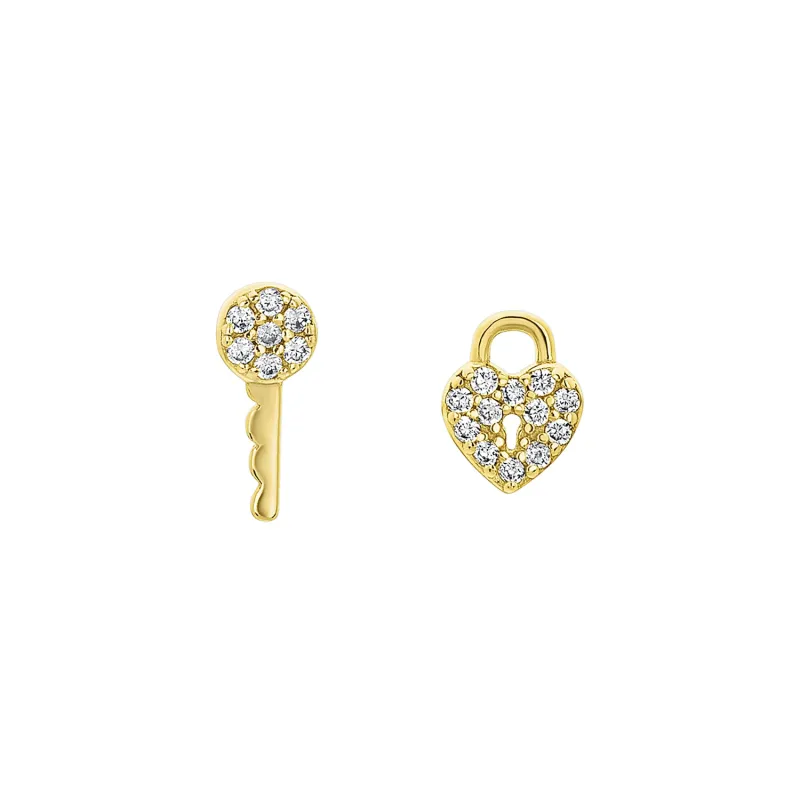 HEART LOCK STUDS sold by FYB JEWELRY