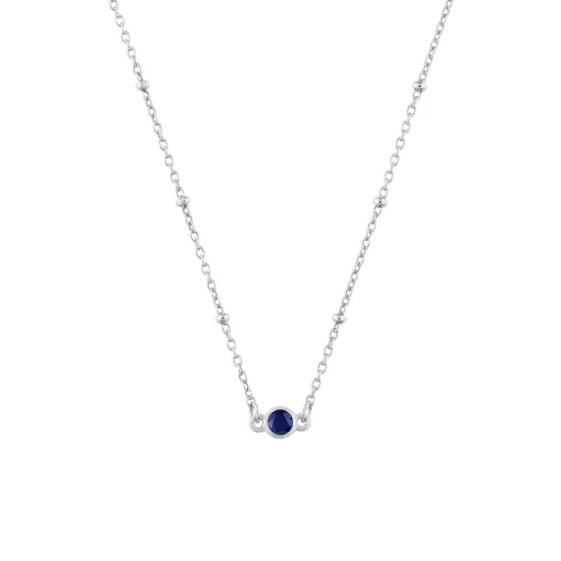 SEPTEMBER BIRTHSTONE NECKLACE SILVER sold by FYB JEWELRY