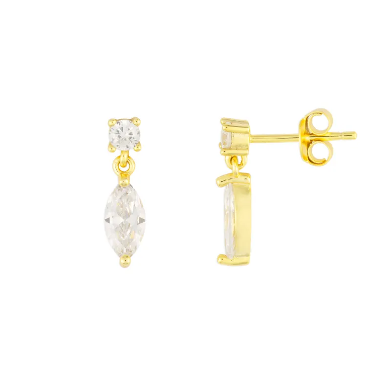 VERA CLEAR STUDS GOLD sold by FYB JEWELRY