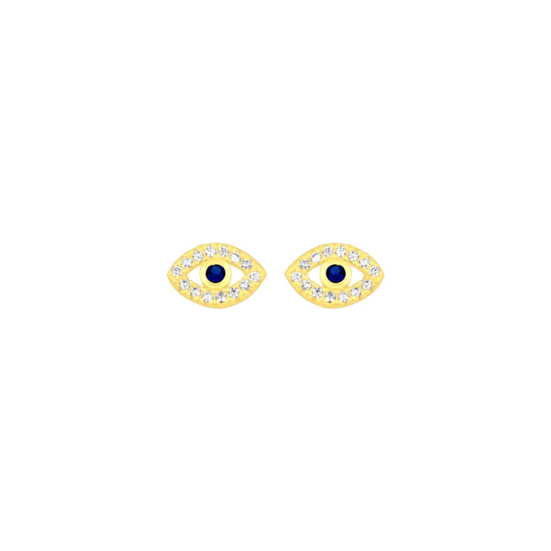 EVIL EYE STUDS GOLD sold by FYB JEWELRY