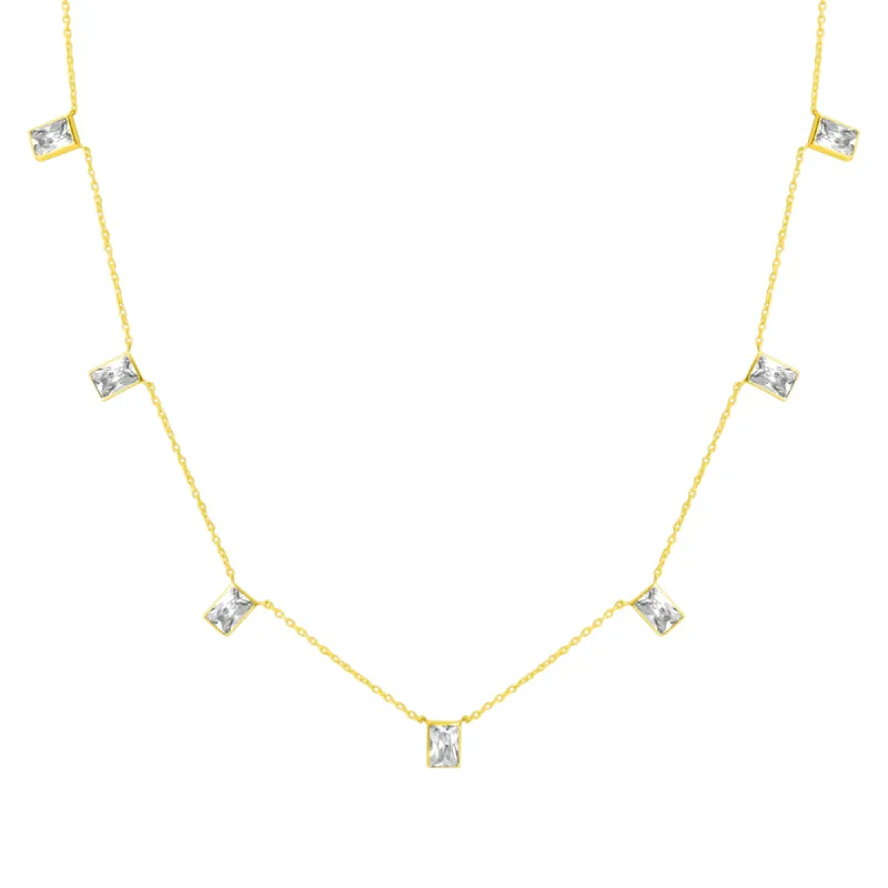 BROOKE BAGUETTE NECKLACE GOLD sold by FYB JEWELRY