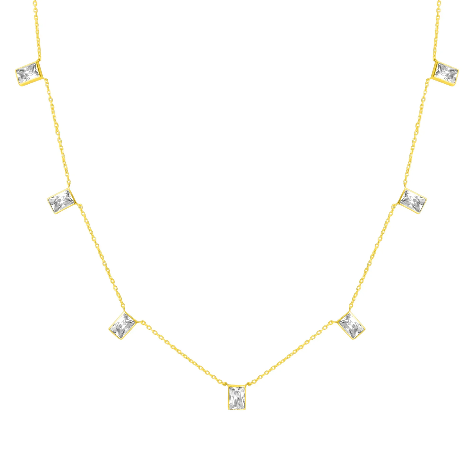 BROOKE BAGUETTE NECKLACE GOLD sold by FYB JEWELRY