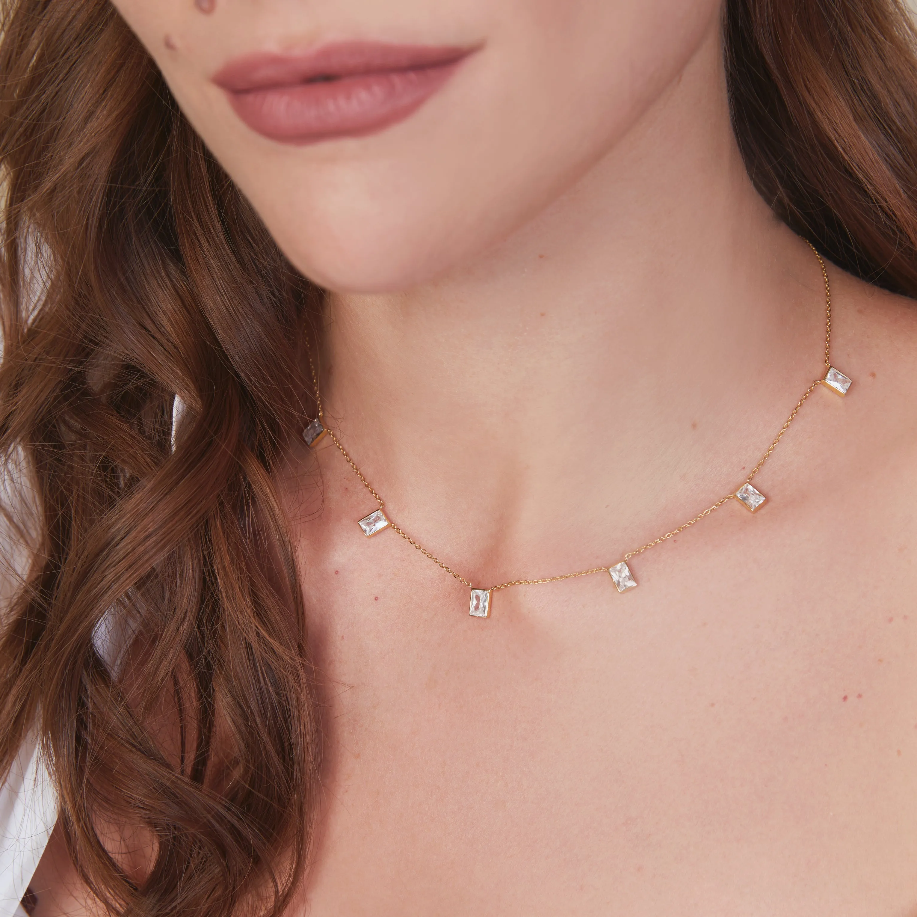 BROOKE BAGUETTE NECKLACE GOLD sold by FYB JEWELRY product image thumbnail 2