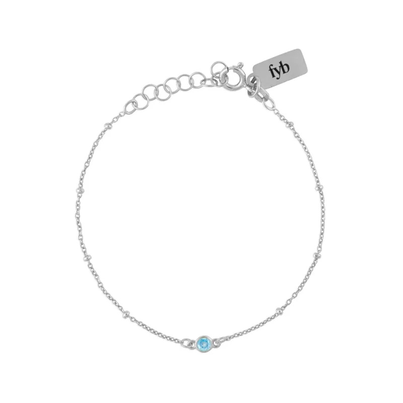 MARCH BIRTHSTONE BRACELET SILVER sold by FYB JEWELRY