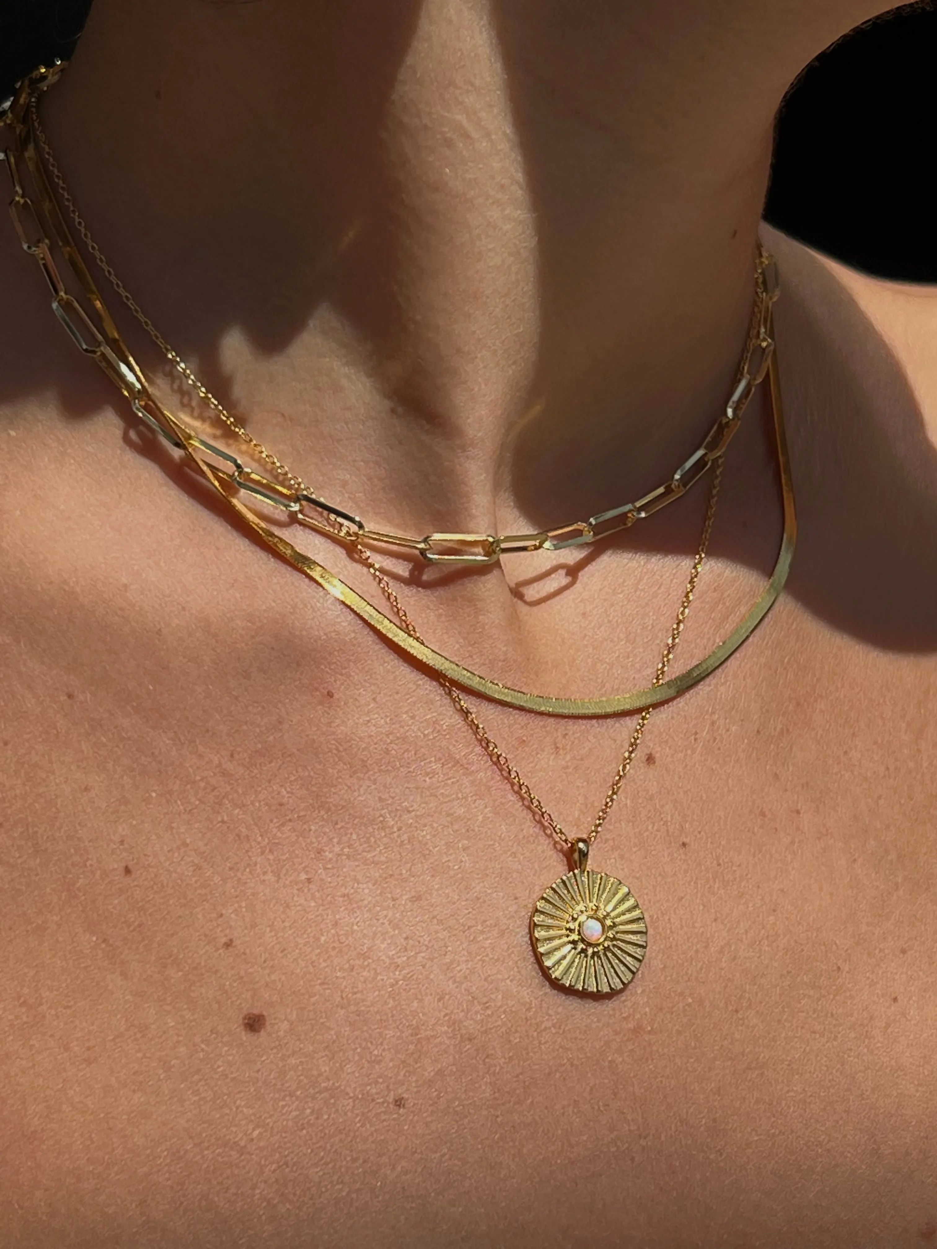 ISABELLA HERRINGBONE NECKLACE GOLD sold by FYB JEWELRY product image thumbnail 3