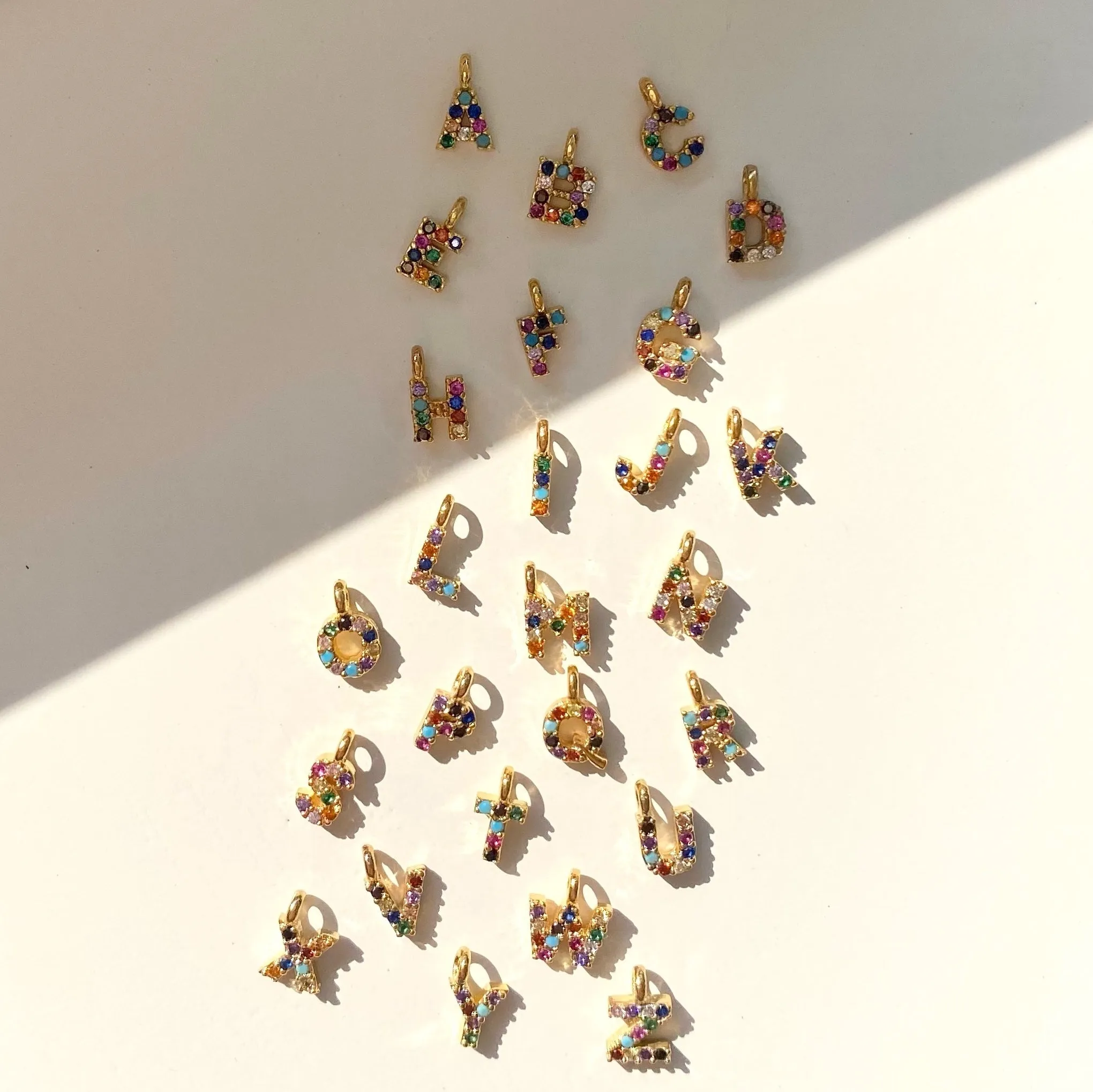 RAINBOW CZ IDENTITY NECKLACE GOLD - CHOOSE YOUR INITIAL sold by FYB JEWELRY product image thumbnail 4