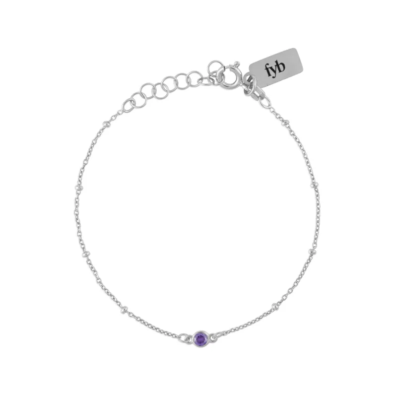 FEBRUARY BIRTHSTONE BRACELET SILVER sold by FYB JEWELRY