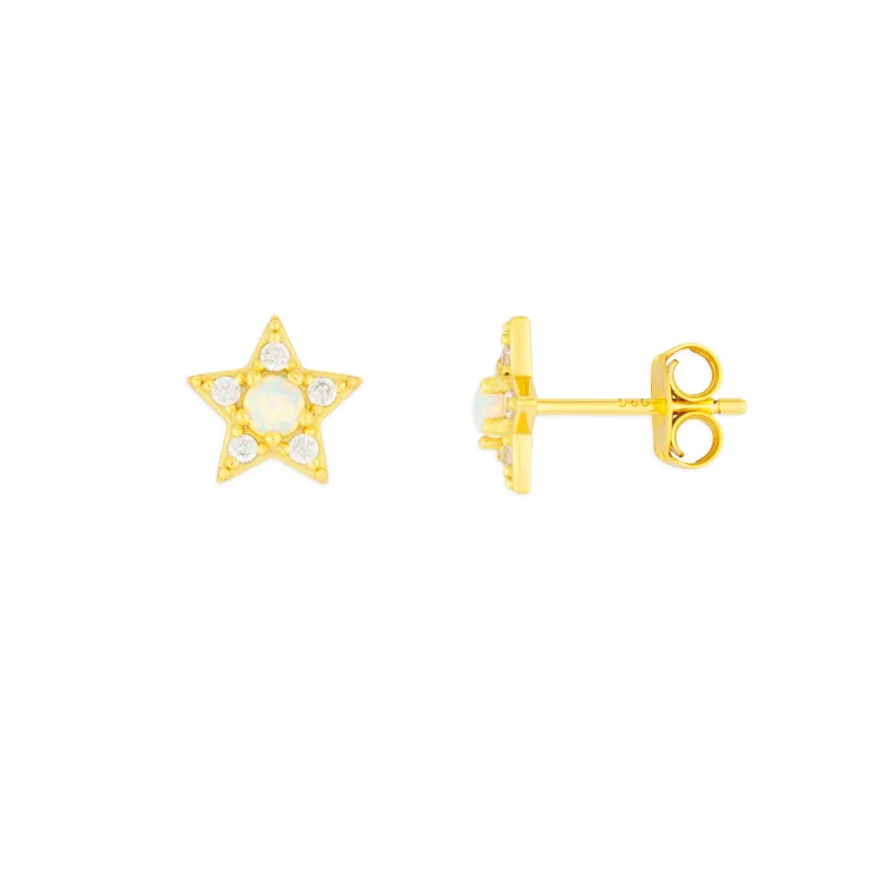 OPAL STAR STUDS GOLD sold by FYB JEWELRY