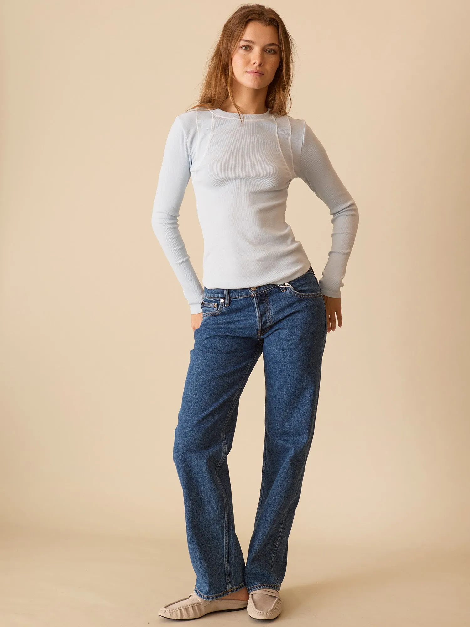 Washed Long Sleeve Audra Top sold by Grey State Apparel