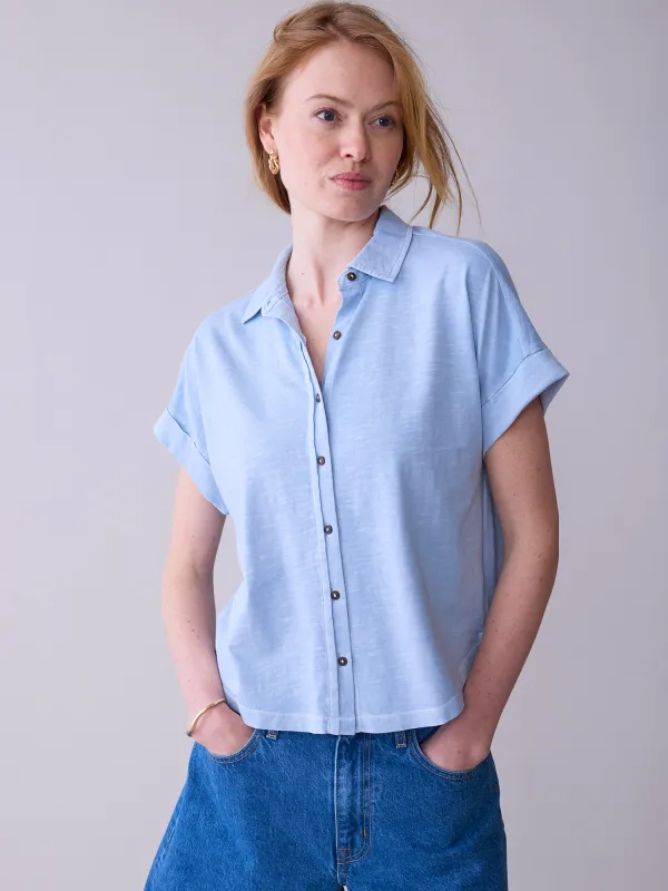 Washed Short Sleeve Avery Shirt made by Grey State Apparel