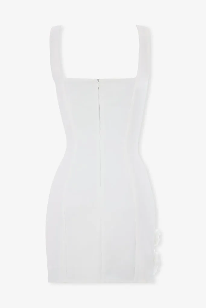 White crepe flower bodycon mini dress sold by Heiress Beverly Hills product image thumbnail 5