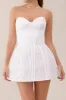 White strapless lace corset bustier a-line mini dress sold by Heiress Beverly Hills