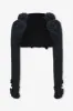 Black crepe flower embellished bolero sold by Heiress Beverly Hills