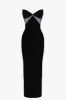 Black diamante strap cutout maxi dress sold by Heiress Beverly Hills
