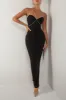 Black diamante strap cutout maxi dress sold by Heiress Beverly Hills