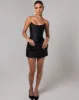 Black strapless sheen corset mini dress sold by Heiress Beverly Hills