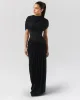 Black draped shoulder maxi dress sold by Heiress Beverly Hills