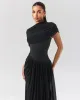 Black draped shoulder maxi dress sold by Heiress Beverly Hills