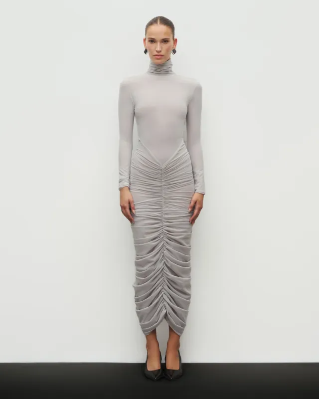 The Ruched Maxi Dress sold by Heiress Beverly Hills