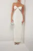 White diamante strap cutout maxi dress sold by Heiress Beverly Hills