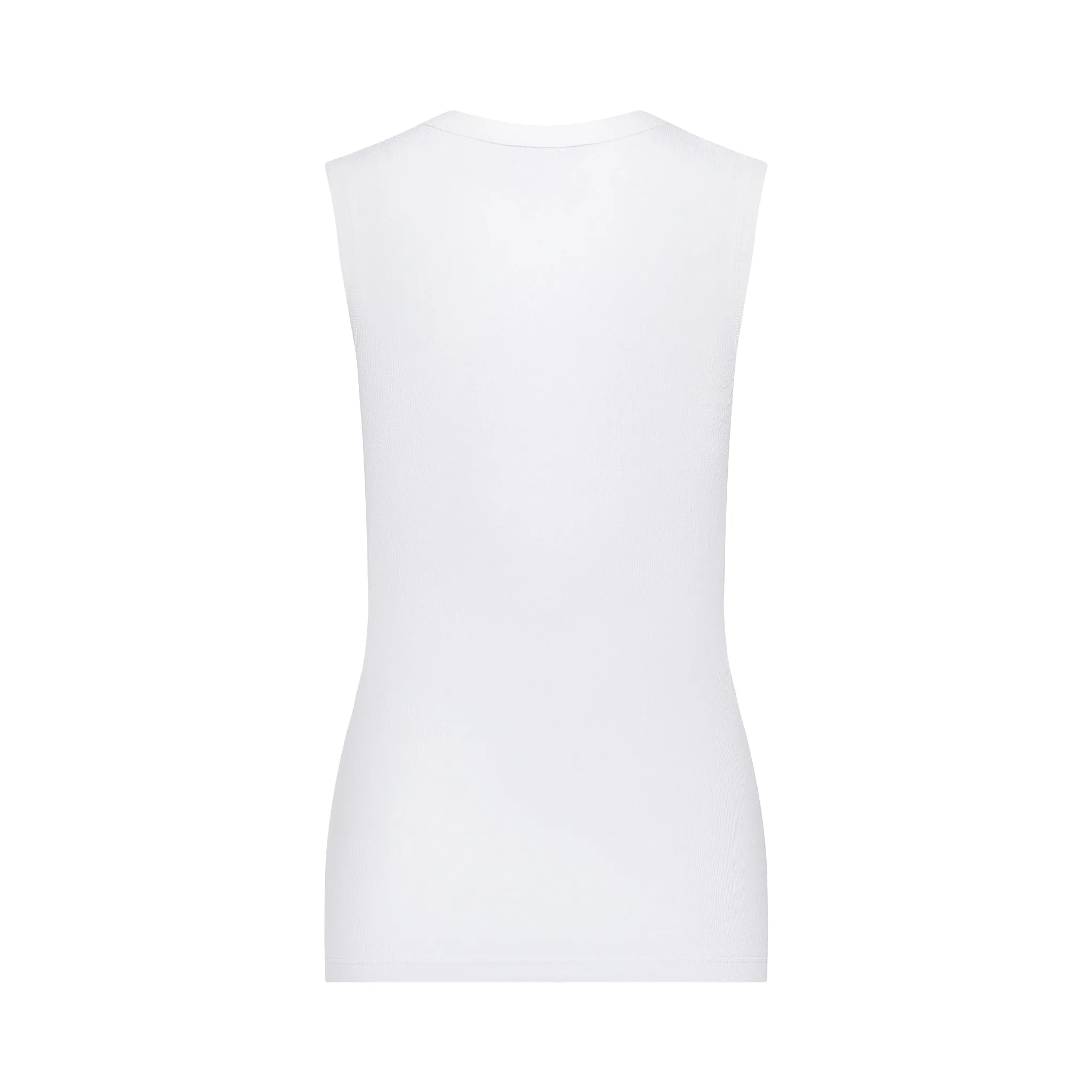 The Tina Rib Knit U-Scoop Tank Top in Bright White sold by La Peony Clothing product image thumbnail 3