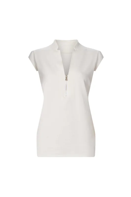 The Megan Cap Sleeve Top in Cream made by La Peony Clothing