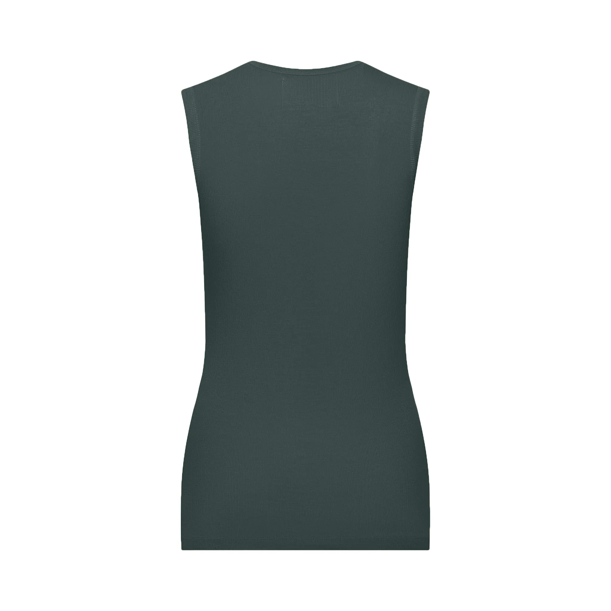 The Tina Rib Knit U-Scoop Tank Top in Balsam Green sold by La Peony Clothing product image thumbnail 3