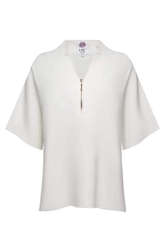 The Lucy Stretch Terry Capelet&nbsp;in White made by La Peony Clothing