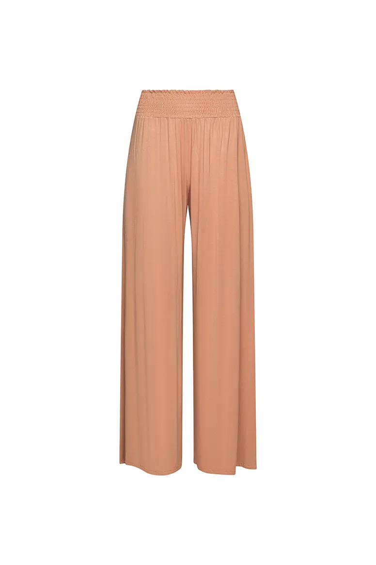 The Bamboo Maxi Palazzo Pant in Camel sold by La Peony Clothing