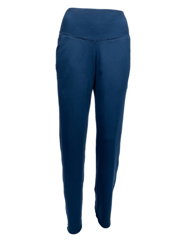 The Lucy Stretch Terry Pant in Carbon Navy sold by La Peony Clothing