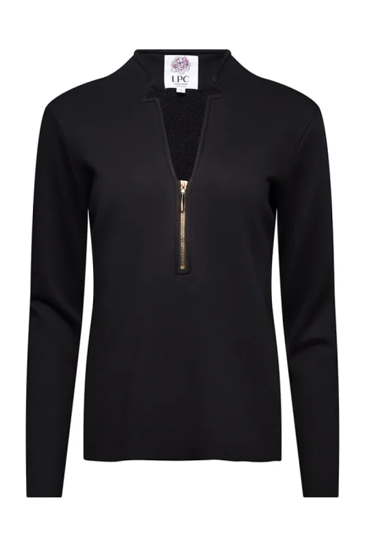 The Megan Long Sleeved Top in Black sold by La Peony Clothing