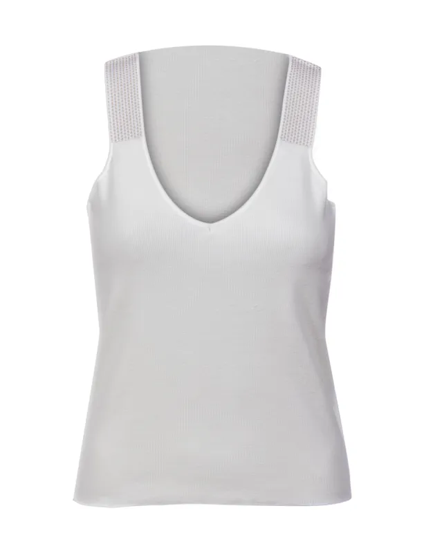 The Racerback Tank Top in White sold by La Peony Clothing