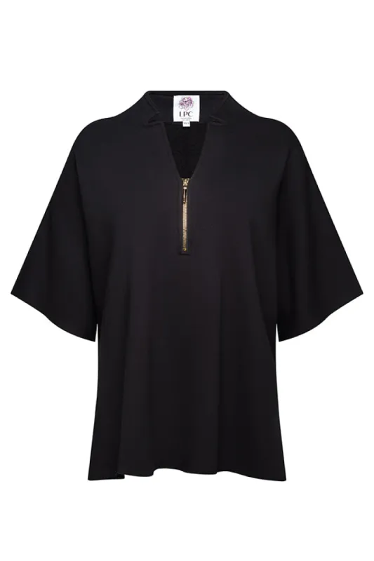 The Lucy Stretch Terry Capelet in Black sold by La Peony Clothing