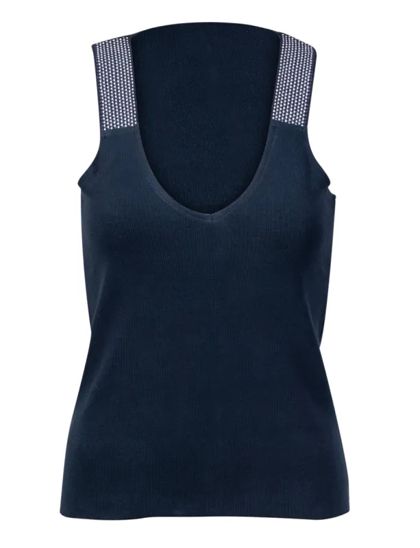 The Racerback Tank Top in Carbon Navy sold by La Peony Clothing