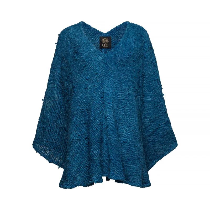 The Artisanal Heavyweave Silk Poncho sold by La Peony Clothing