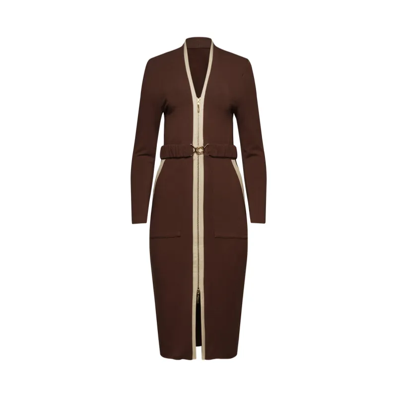 The Chantelle Dress in Chocolate made by La Peony Clothing