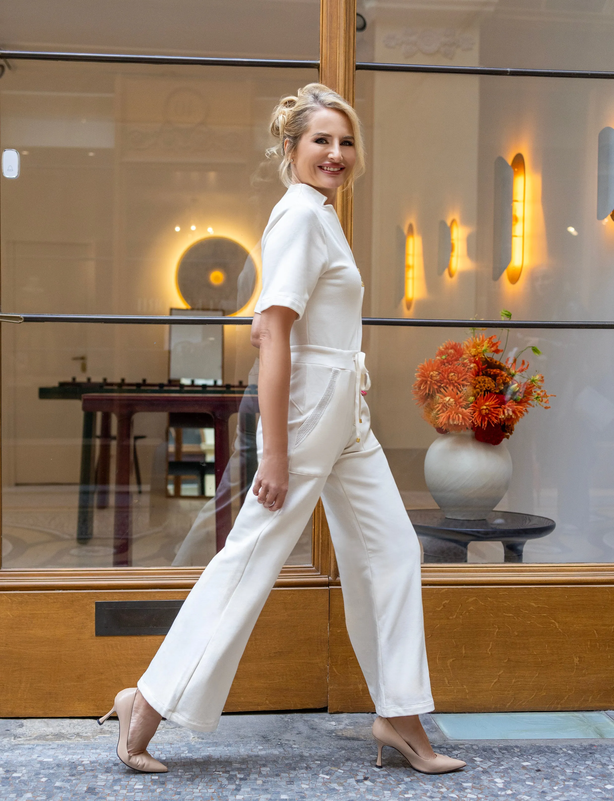 The Carolina Jumpsuit in Cream sold by La Peony Clothing product image thumbnail 2