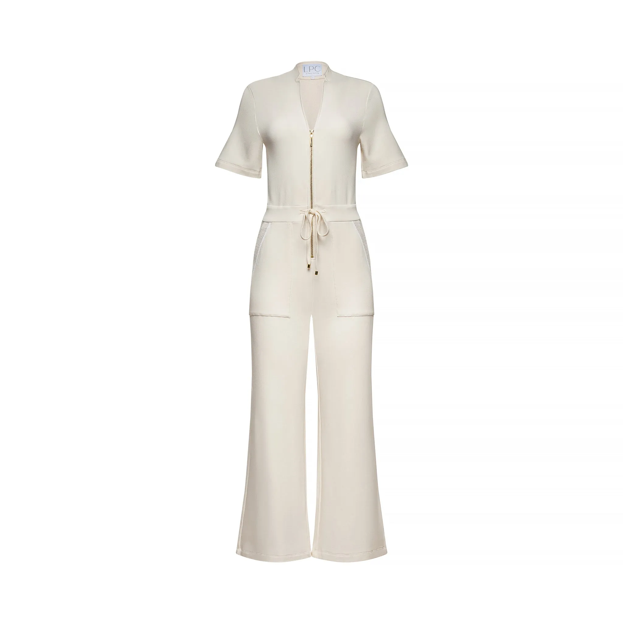 The Carolina Jumpsuit in Cream sold by La Peony Clothing