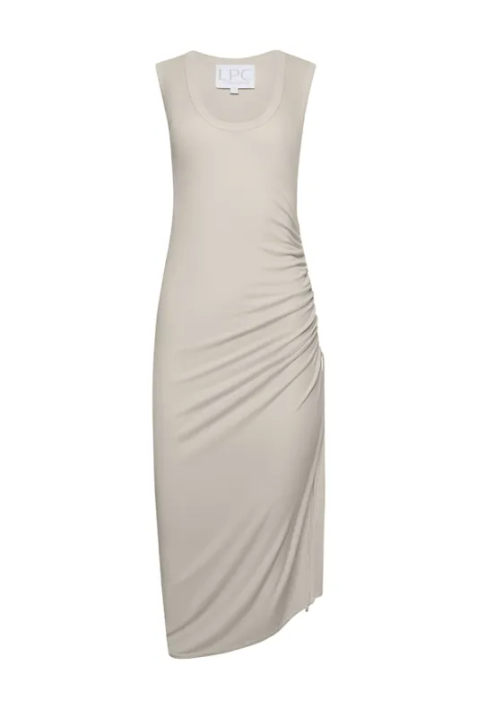 The Jessi Dress in Warm Sand sold by La Peony Clothing