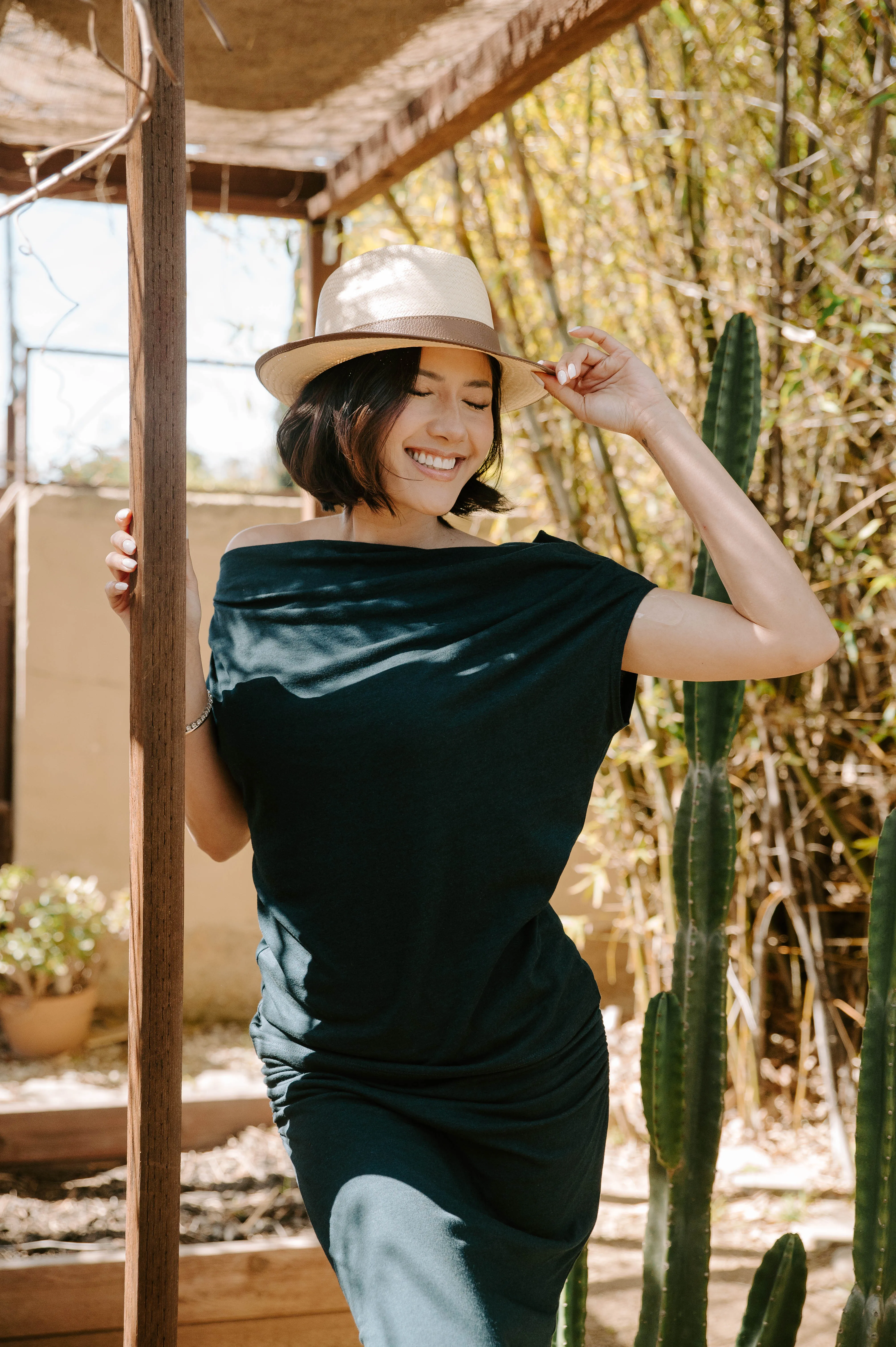 The Tracey Off-The-Shoulder Top in Navy sold by La Peony Clothing product image thumbnail 2