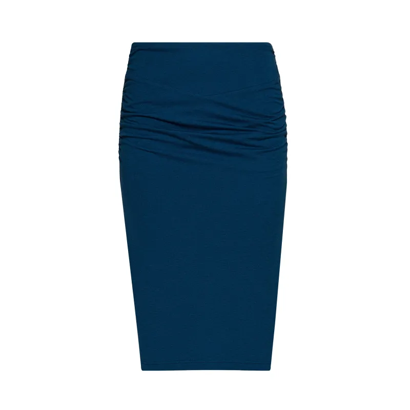 The Debra Double-Lined Jersey Skirt in Navy sold by La Peony Clothing