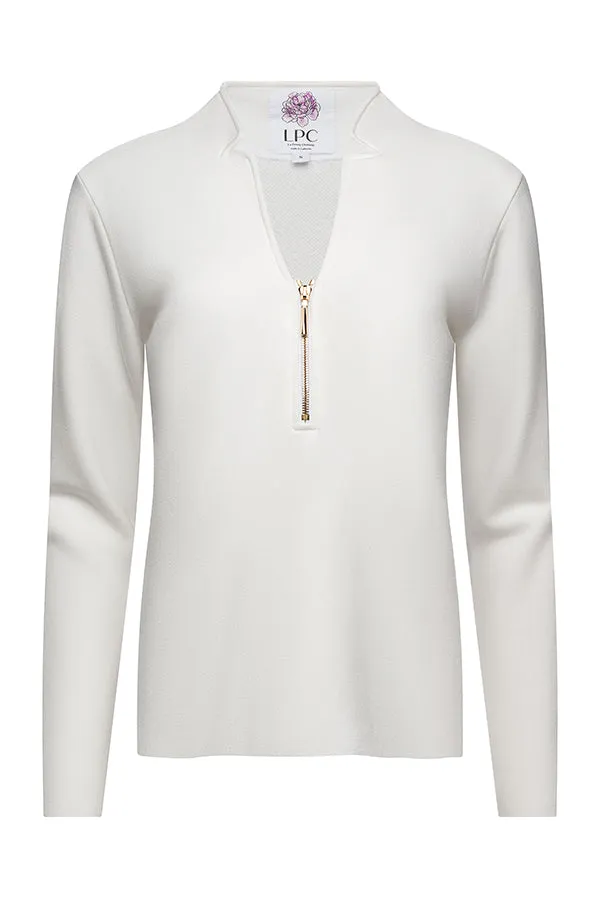 The Megan Long Sleeved Top in White sold by La Peony Clothing