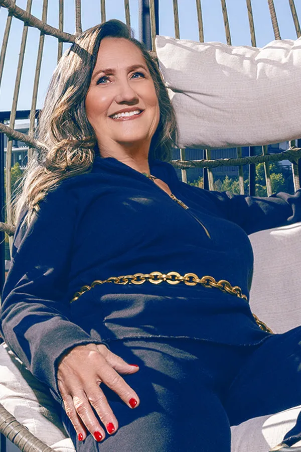 The Megan Long Sleeved Top in Navy sold by La Peony Clothing product image thumbnail 2