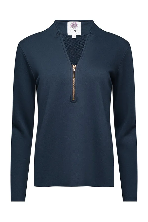 The Megan Long Sleeved Top in Navy sold by La Peony Clothing